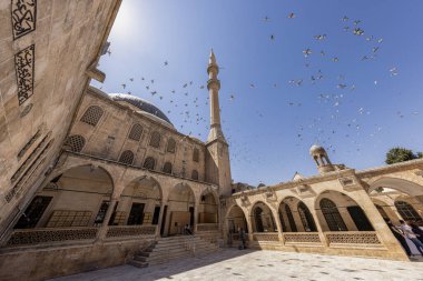 Sanliurfa, Turkey August 4, 2024; Sanliurfa Halilurrahman Mosque courtyard and fountain. Mevlid-i Halil Mosque Sanliurfa, Turkey. clipart