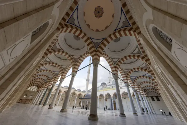 stock image Camlica Mosque in Istanbul, Turkey. Camlica Mosque the largest mosque on Istanbul Camlica hill. Istanbul Turkey.