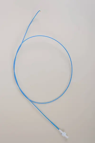 stock image Angiographic Catheter (Cardiac Heart Catheter). Angioplasty guiding catheter(AL-2 catheter) used to treat blockages of the arteries of heart.