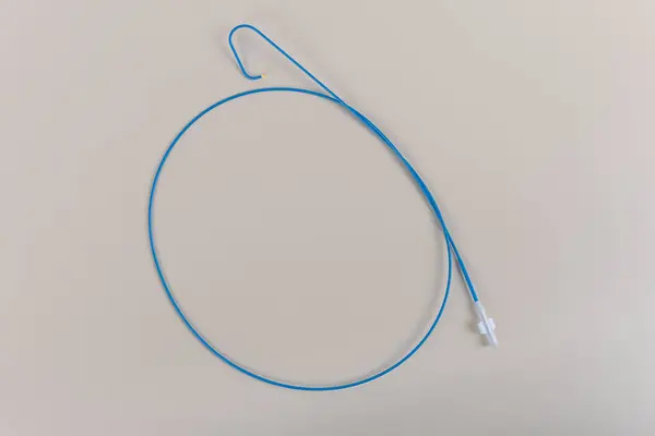 stock image Angiographic Catheter (Cardiac Heart Catheter). Angioplasty guiding catheter(AL-2 catheter) used to treat blockages of the arteries of heart.