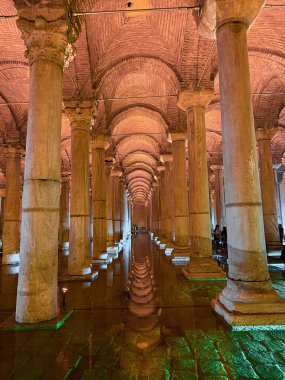 Türkiye 'de İstanbul' daki Bazilika Sarnıçında sanat