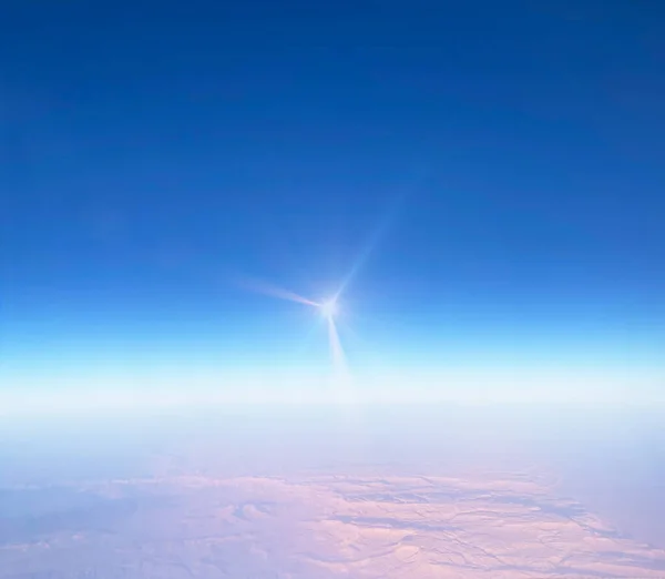 Foto Aerea Nuvole Cielo Blu Sul Pianeta Terra — Foto Stock