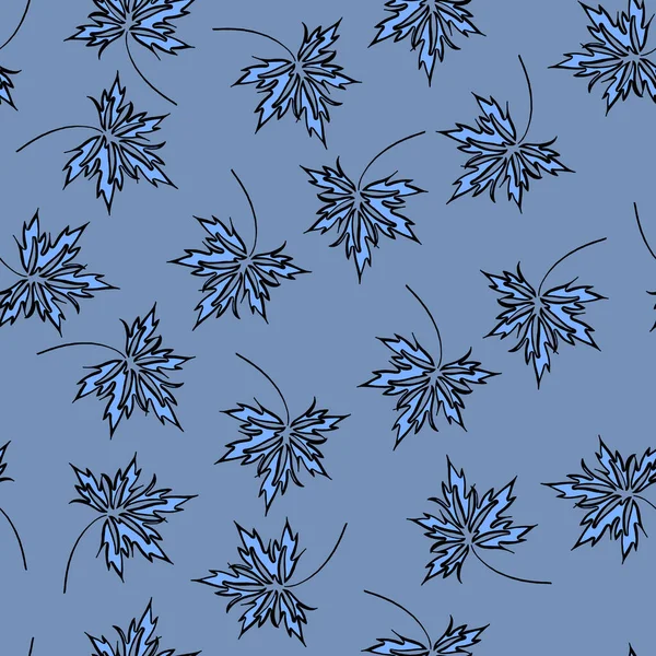 Patrón Botánico Sin Costuras Color Azul Moda Clásico Color Azul —  Fotos de Stock