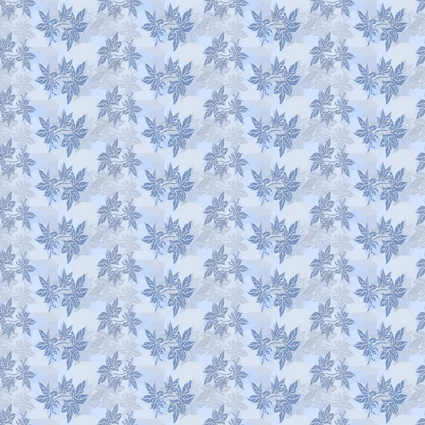 Απρόσκοπτη Βοτανική Μοτίβο Μοντέρνο Μπλε Χρώμα Κλασικό Μπλε Χρώμα Της — Φωτογραφία Αρχείου