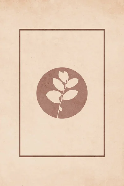 Nyomtatható Trendi Botanikai Kártya Fedősztori Tapéta Falfestmények Vintage Grunge Régi — Stock Fotó