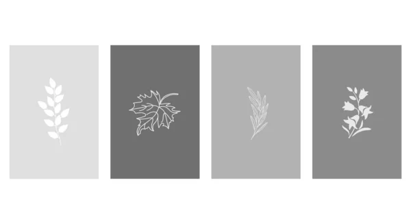 Nyomtatható Trendi Botanikai Kártya Készlet Használata Borító Tapéta Fali Művészet — Stock Vector