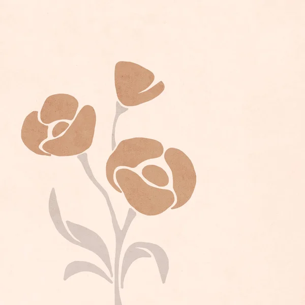 Printable trendy botanical card. Use for cover, wallpaper, wall art. Brown color . Vintage , grunge , old .