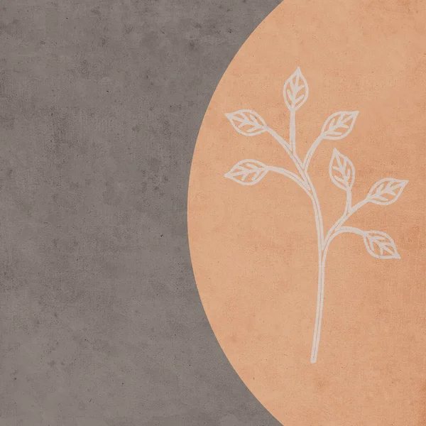 Drukowana Modna Karta Botaniczna Użyj Przykrycia Tapety Sztuki Ściennej Brązowy — Zdjęcie stockowe
