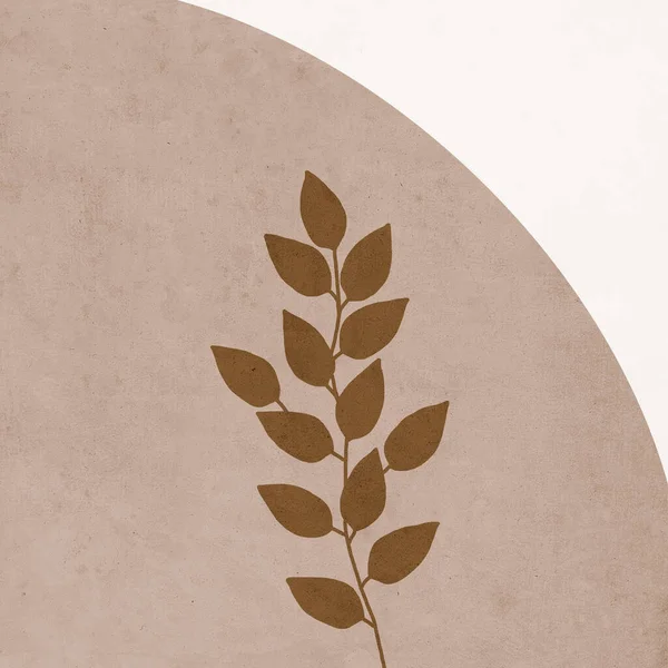 Printable Trendy Botanische Kaart Gebruik Als Dekmantel Behang Muurkunst Bruine — Stockfoto