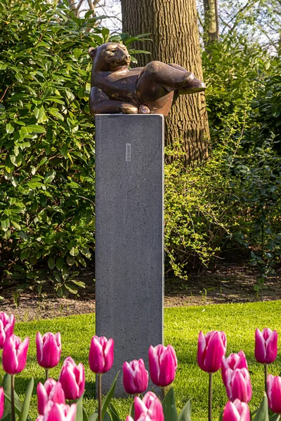 April 2022 Lisse Niederlande Schöner Öffentlicher Garten Mit Blühenden Frühlingsblumen — Stockfoto