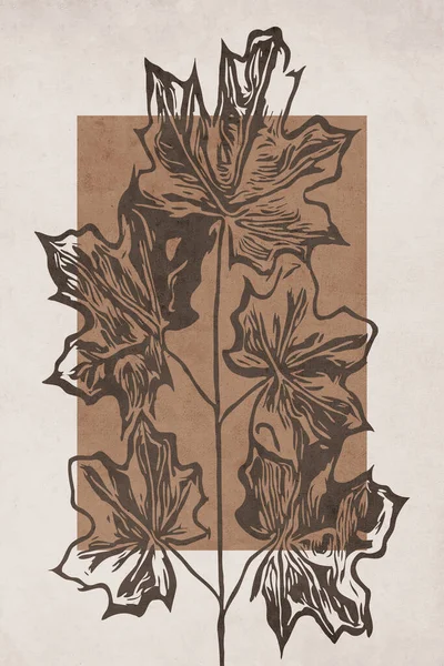 Nyomtatható Trendi Botanikai Kártya Használata Borító Tapéta Fali Művészet — Stock Fotó