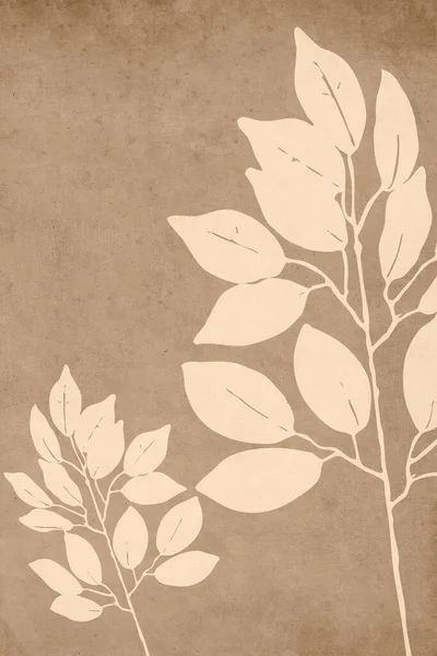 Drukowana Modna Karta Botaniczna Użyj Pokrycie Tapety Ściany Sztuki — Zdjęcie stockowe