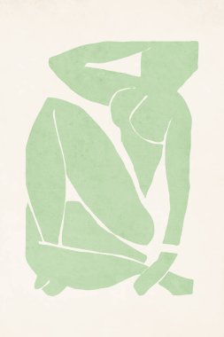 Matisse 'in çalışmalarından esinlenilmiş soyut sanat, estetik çağdaş sanat, illüstrasyon