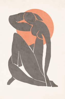 Matisse 'in çalışmalarından esinlenilmiş soyut sanat, estetik çağdaş sanat, illüstrasyon