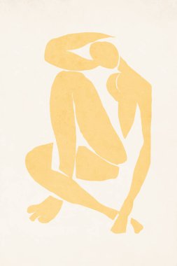 Matisse 'in çalışmalarından esinlenilmiş soyut sanat, estetik çağdaş sanat, illüstrasyon