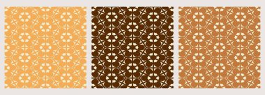 Set of 3 modern seamless fabric pattern, abstract print on carpet, floor, weaving pattern. 