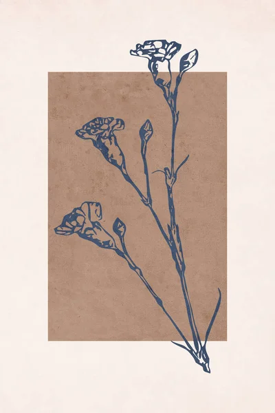Scheda Botanica Tendenza Stampabile Utilizzare Copertura Carta Parati Arte Della — Foto Stock