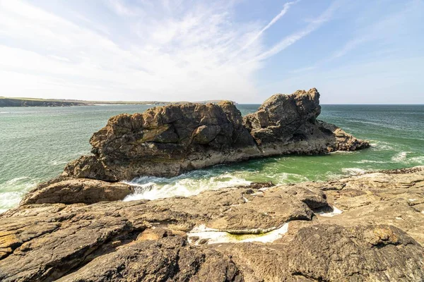 Paisaje Junto Mar Día Soleado Cielo Azul Padstow Cornwall Inglaterra —  Fotos de Stock