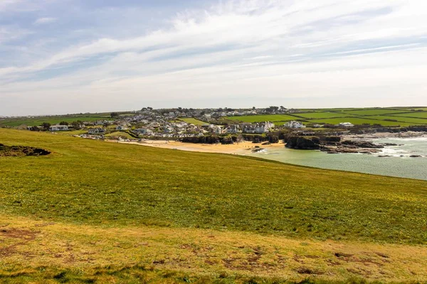 Landscape Sea Sunny Day Blue Sky Padstow Cornwall England United — Stock Photo, Image