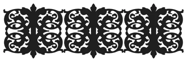 Patrón Decorativo Sobre Fondo Blanco Borde Ornamental Vector — Vector de stock