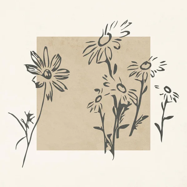 Printable Trendy Botanische Kaart Gebruik Als Dekmantel Behang — Stockfoto