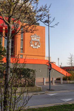Liverpool, İngiltere - 23 Mart 2022. Liverpool Anfield Stadyumu, İngiltere .