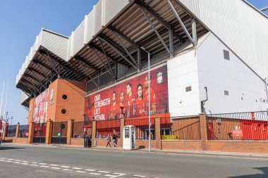 Liverpool, İngiltere - 23 Mart 2022. Liverpool Anfield Stadyumu, İngiltere .