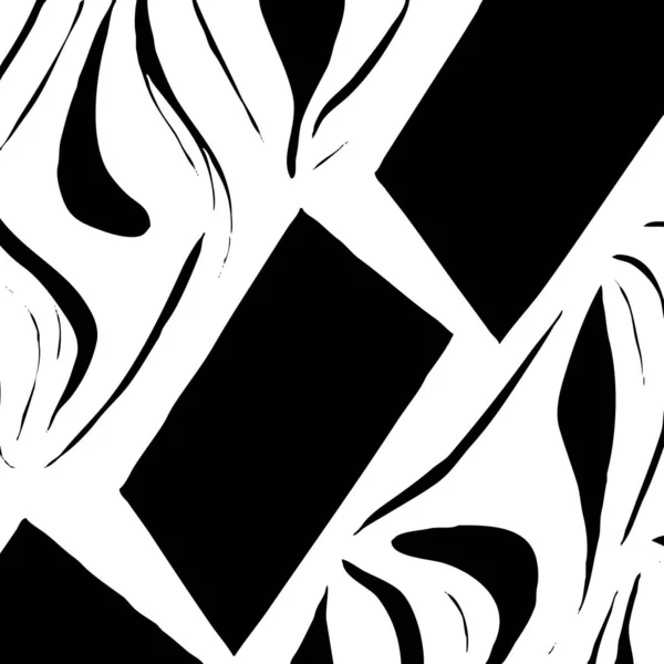 Schwarz Weiße Abstrakte Illustration Design Für Kleidung Textilien Wanddekorationen — Stockvektor