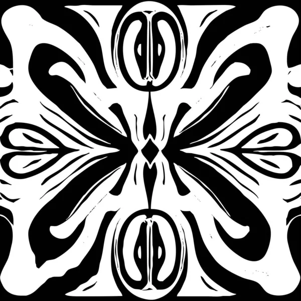 Zwart Wit Abstracte Illustratie Design Voor Kleding Textiel Wanddecoraties — Stockvector