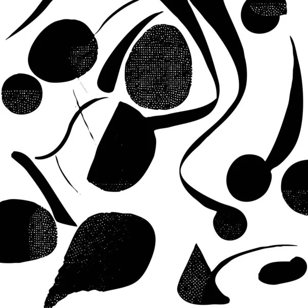 Siyah Beyaz Soyut Çizimler Giysiler Tekstil Duvar Dekorasyonları Için Tasarım — Stok Vektör