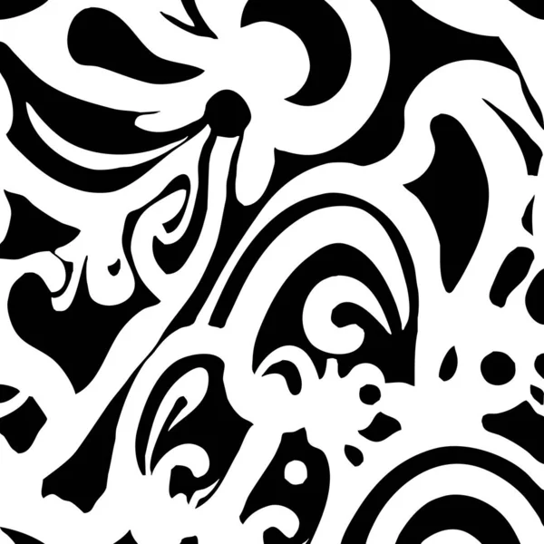 Ilustración Abstracta Blanco Negro Diseño Para Ropa Textiles Decoraciones Pared — Vector de stock