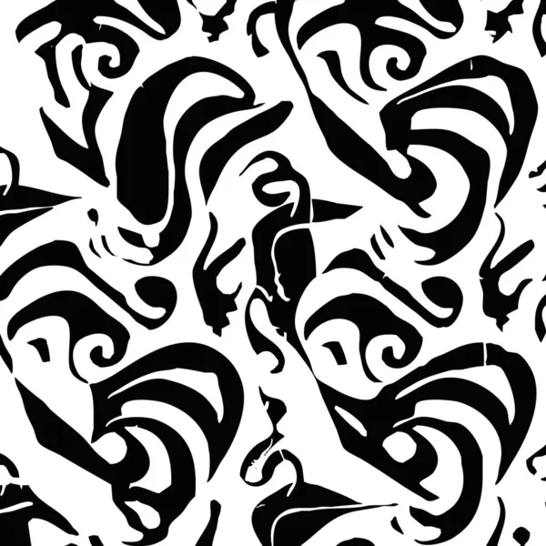 Ilustración Abstracta Blanco Negro Diseño Para Ropa Textiles Decoraciones Pared — Vector de stock