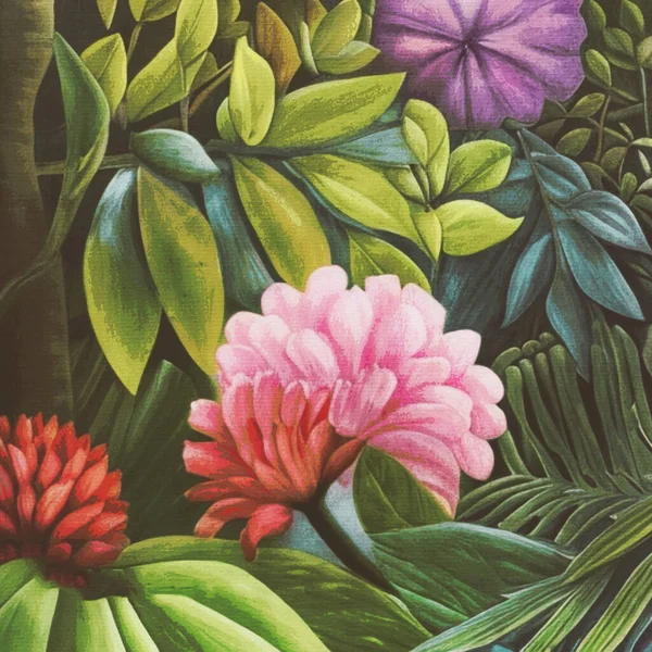 Obraz Akwarelowy Płótnie Ilustracja Botaniczna Druku Wzór Tkaniny Stosowania Grafice — Zdjęcie stockowe