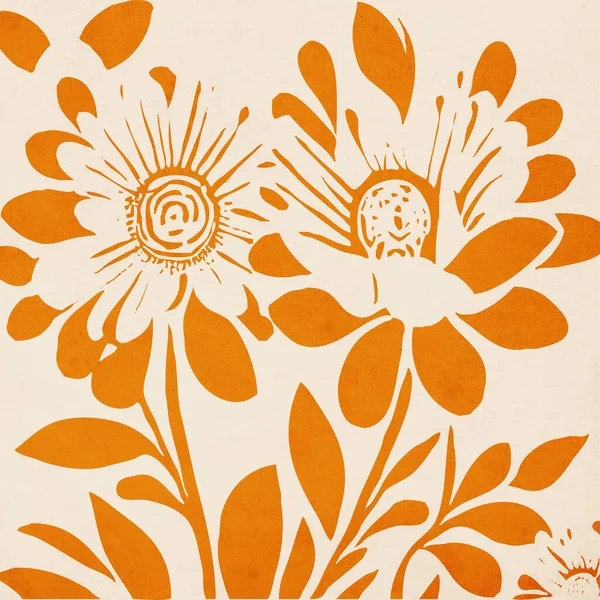 Současný Plakát Botanický Vzorec Nástěnná Dekorace Design Interiéru Tisknutelný Obrázek — Stock fotografie