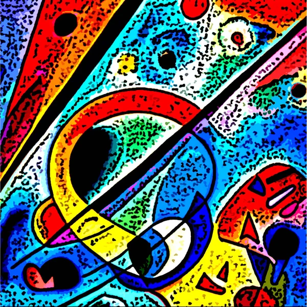 Divatos Kártya Absztrakt Nyomtatási Formákkal Fedősztori Tapéta Falfestmények Kandinsky Művészetének — Stock Fotó
