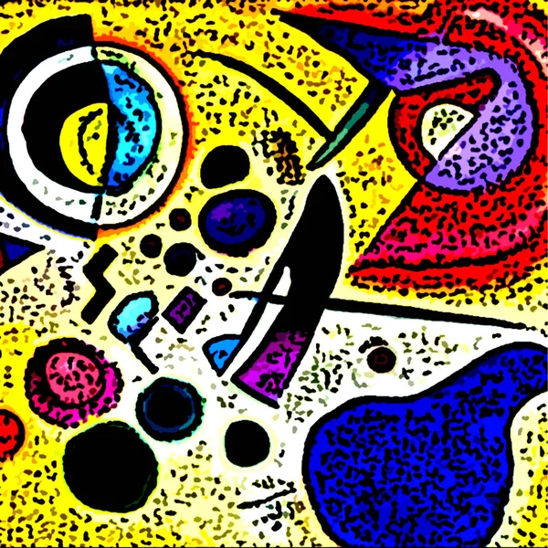 Divatos Kártya Absztrakt Nyomtatási Formákkal Fedősztori Tapéta Falfestmények Kandinsky Művészetének — Stock Fotó