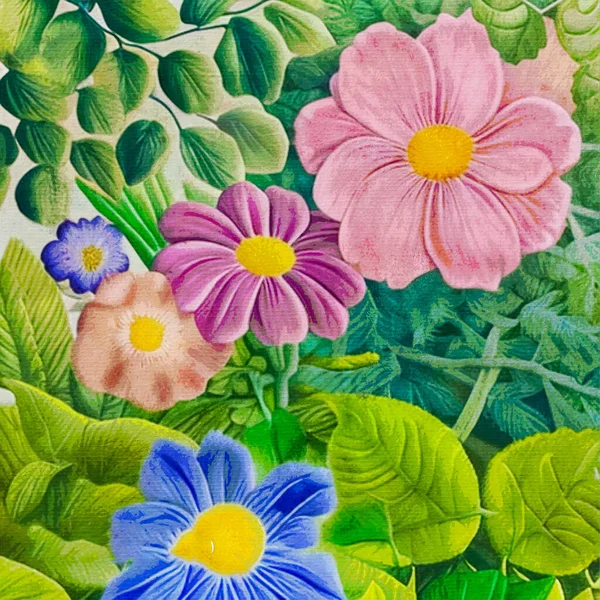 Pittura Acquerello Tela Illustrazione Botanica Stampabile Modello Tessuto Uso Nelle — Foto Stock