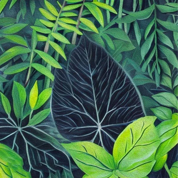 Peinture Huile Illustration Botanique Imprimable Motif Tissu Pour Une Utilisation — Photo