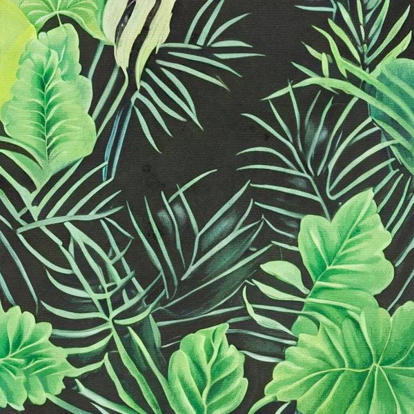 帆布上的水彩画 可打印的植物图解 织物图案 用于图形艺术 — 图库照片