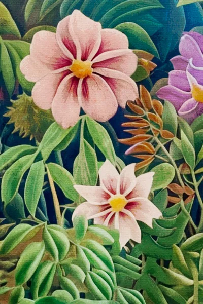 Pittura Acquerello Tela Illustrazione Botanica Stampabile Modello Tessuto Uso Nelle — Foto Stock