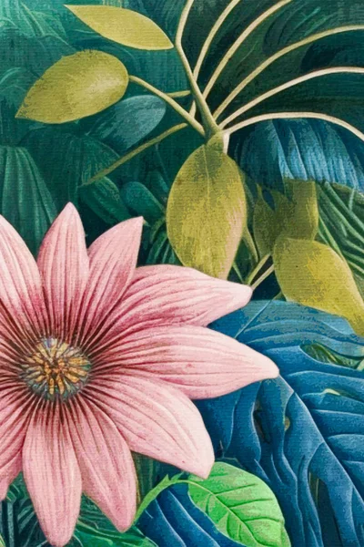 stock image Watercolor painting on canvas. Printable botanical illustration, fabric pattern, for use in graphic arts.