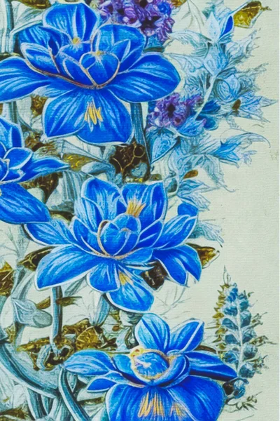 Aquarelle Sur Toile Illustration Botanique Imprimable Motif Tissu Pour Une — Photo