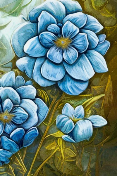 Pintura Acuarela Sobre Lienzo Ilustración Botánica Imprimible Patrón Tela Para — Foto de Stock