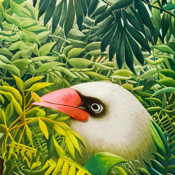 Watercolor Painting Printable Botanical Illustration Fabric Pattern Use Graphics Bird — Stock Photo, Image