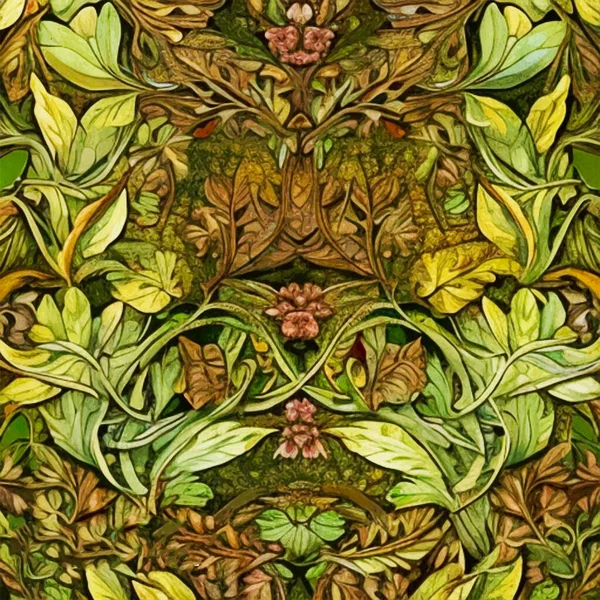수채화 모리스의 작품에서 영감을 식물학적 — 스톡 사진