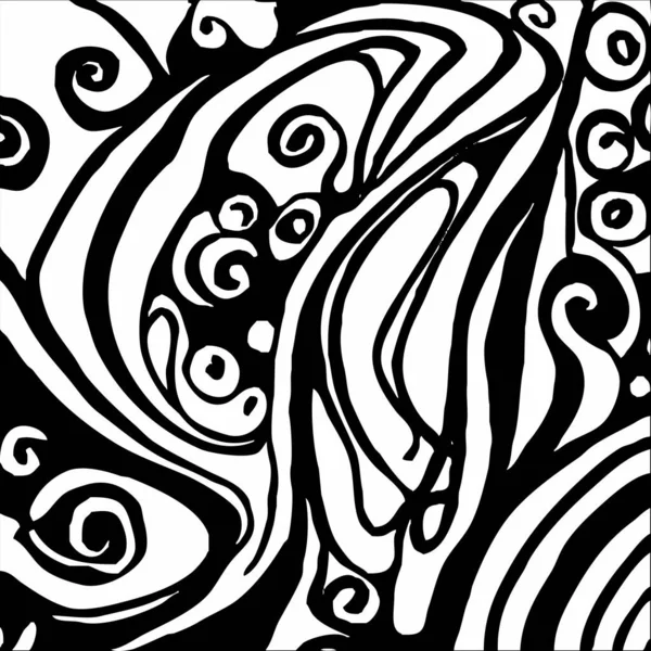 Ilustração Abstrata Preto Branco Design Para Roupas Têxteis Decorações Parede — Fotografia de Stock