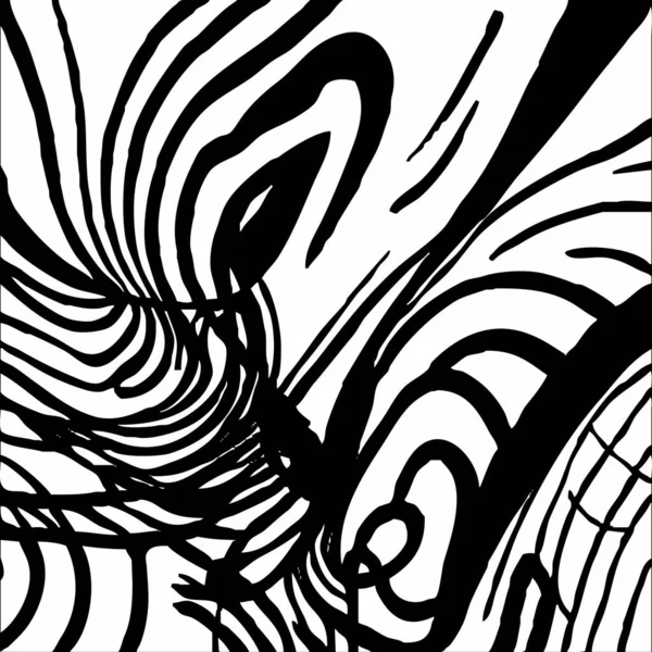 Siyah Beyaz Soyut Çizimler Giysiler Tekstil Duvar Dekorasyonları Için Tasarım — Stok fotoğraf