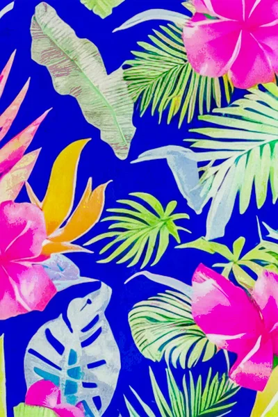 Aquarelleren Printable Botanische Illustratie Stof Patroon Voor Gebruik Grafische Kunst — Stockfoto