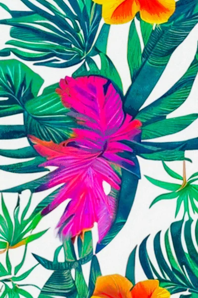 Akvarel Tisknutelná Botanická Ilustrace Textilní Vzor Pro Použití Grafice — Stock fotografie