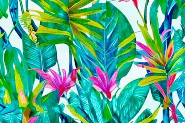 水彩画可打印的植物图解 织物图案 用于图形艺术 — 图库照片
